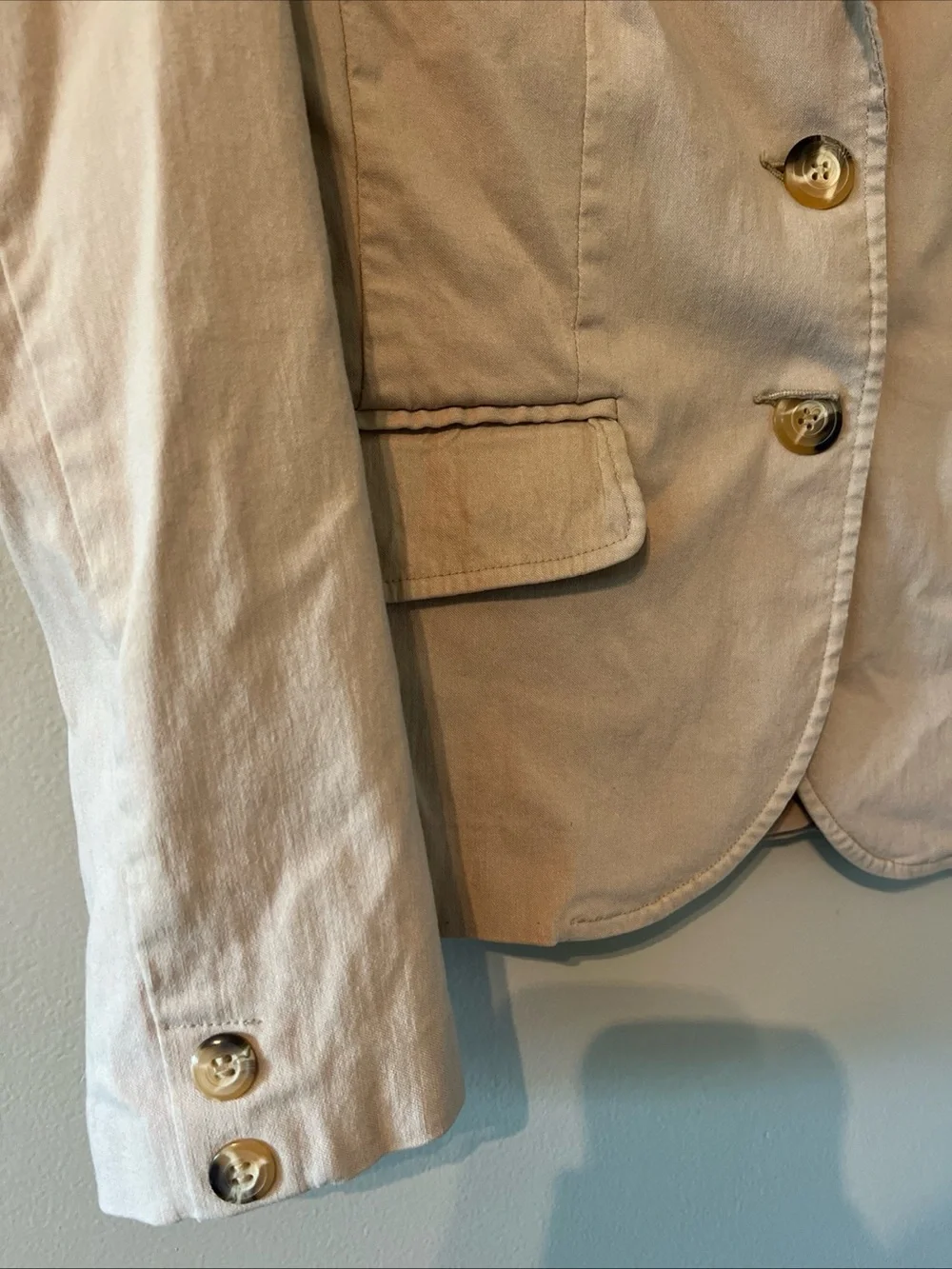 Women’s Rampage Tan Khaki Stretch Suit Jacket Blazer Medium 90’s Preppy
